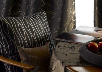Maurice Kain dark floral curtains