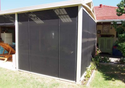 Rope and pulley blinds from outside