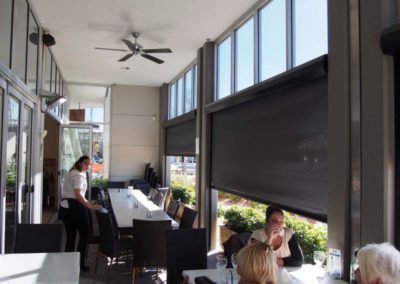 Ziptrak blinds at cafe