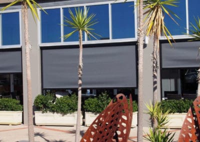 Ziptrak blinds at outdoor cafe