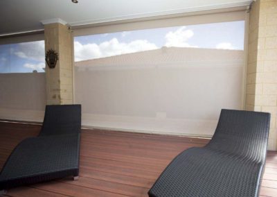 Ziptrak blinds on deck