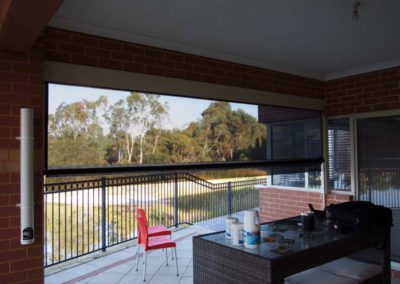 Ziptrak blinds on patio