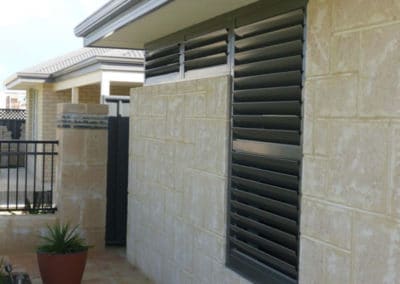 black aluminium shutters