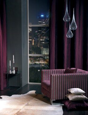deep purple shiny curtains