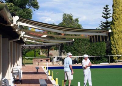 folding arm awning at bowls club