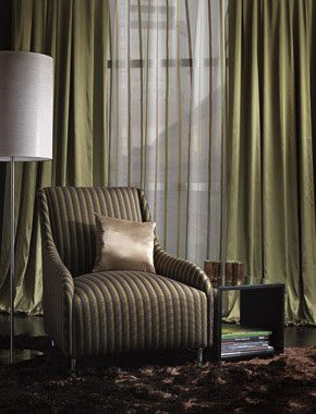 green curtains