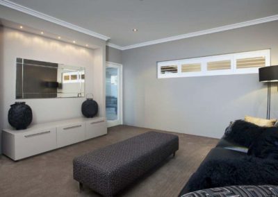 narrow shutters in living room