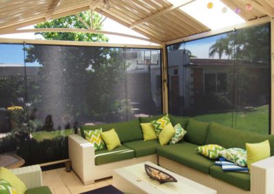outdoor blinds on patio