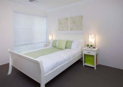 venetian blinds in minimal bedroom