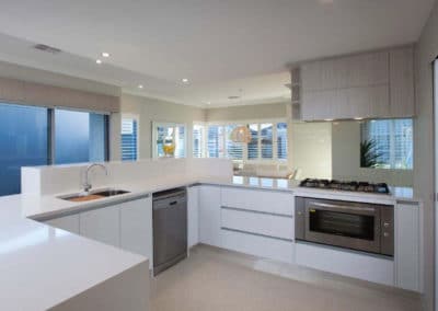 white shutters in kitchen