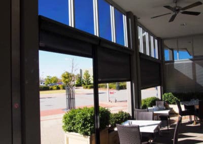 ziptrak blinds at cafe
