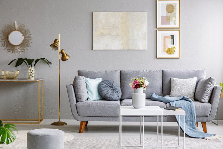 lounge interior design grey and blue